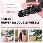 Krute Aluminum Frame Luggage 28 Inch Checked Suitcase with Spinner Wheels TSA Approved No Zipper Hard Shell Luggage PC+ABS Travel Suitcase Pink
