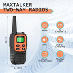 MaxTalker Walkie Talkies for Adults,Rechargeable Walkie Talkies Long Range,Two Way Radios with 22 FRS Channels,Li-ion Battery,USB-C Cable,Flashlight,NOAA,VOX Walkie Talkie for Camping 4 Pack