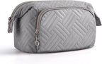 BAGSMART Travel Makeup Bag, Cosmetic Bag Small Make Up Organizer Case,Wide-open Pouch for Women Purse for Toiletries Accessories Brushes Grey