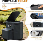 Ann Katy Upgrade XL Portable Toilet for Adults, Extra Large Portable Travel Floding Toilet, Camping Tall Toilets with Lid for Adults and Kids Compact Potty for Car,Hiking,Beach and Camping