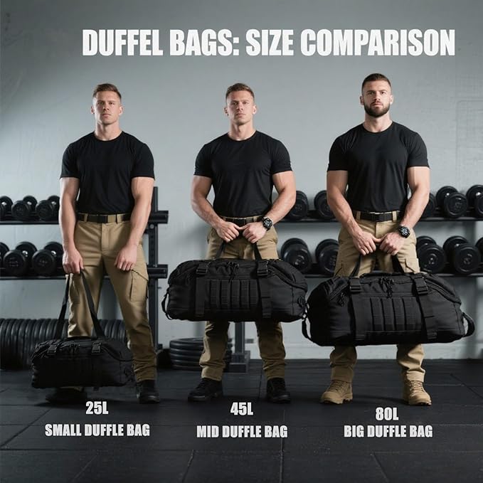 Miramrax Travel Duffle Bag Backpack for Men - Large Tactical Bags Weekender Gym Bag for Overnight Traveling Military Workout Deployment Sports (Black, 80L)