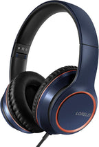 LORELEI X8 Over-Ear Wired Headphones with Microphone with 1.45m-Tangle-Free Nylon Line&3.5mm Plug,Lightweight Foldable & Portable Headphones for Smartphone,Tablet,Computer,Mp3/4(Dark Blue)