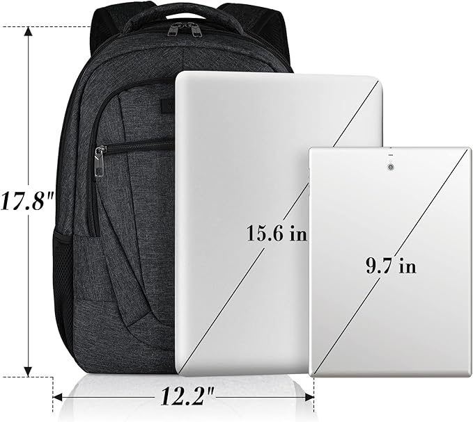 BIKROD Travel Laptop Backpack for Men and Women, Backpacks for School Teen Boys, Business Anti Theft Slim Sturdy Back Pack Adult Computer Bag Gift 15.6 IN Laptop, Black