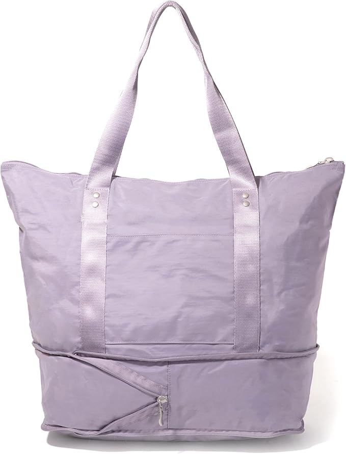 Baggallini Carryall Expandable Lightweight Travel Tote 22" Packable Folding Compact Nylon Washable Weekender w/Luggage Sleeve