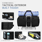 Gym Bags for Men with Shoe Compartment 60L Tactical Duffle Bag 3 in 1 Carry on Duffel Bag Travel Backpack Weekender Overnight Range Bag for Workout Football, Black