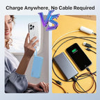 NOBIS Portable Charger 10000mAh 25W Power Bank Fast Charging Battery Pack with Built-in Type-C Cable, USB-C in/Out, USB-A Output with LED Display for Phone 17 S25
