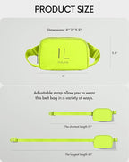 ODODOS Unisex Mini Belt Bag with Adjustable Strap Small Fanny Pack for Workout Running Traveling Hiking, Neon