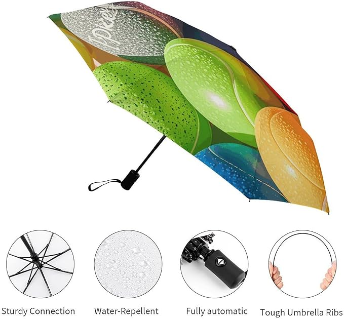 Cowboy Black Hat Western Boots Umbrellas for Rain Portable Travel Umbrellas Lightweight Automatic Windproof Folding Umbrella Compact Outdoor Beach Umbrella for Women, Men