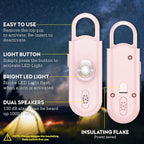 Personal Safety Alarm Keychain for Women 2PCS -130 dB Loud Siren with SOS Strobe Light, Flashlight, Double Speakers, Safe Defense Key Chain for Girls Kids Elders Emergency Call