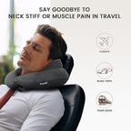 Keemall Inflatable Neck Pillow, Premium Travel Neck Pillow for Airplane Headrest Sleep - 3rd Generation, Double Comfort Plane Pillow for Long Flight