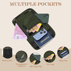 Passport Holder for Travel, Neck Pouch Travel Wallet With RFID Blocking, Waterproof Lightweight Passport Wallet for Women and Men (Army Green)