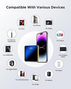 10000mAh Portable Charger, Built-in Cable Power Bank, 22.5W Fast Charging Power Supply, smart LED Display, Compact External Battery, Suitable for iPhone, Samsung, Tablet Computers