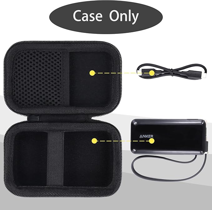khanka Hard Case Replacement for Anker 3-in-1 Power Bank USB C Charger Block,10,000mAh 10k Portable Charger,Case only. (Black)
