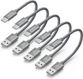 CLEEFUN Short USB C Cable 1ft, 5-Pack USB A to Type C Charger Cord Fast Charging for iPhone 17 16 15 Pro Max Air Plus, for Samsung Galaxy S25 S24 S23 S22 S21 S20 A17 A16 A15 A56 A55 A26 A35 A36 A71