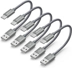 CLEEFUN Short USB C Cable 1ft, 5-Pack USB A to Type C Charger Cord Fast Charging for iPhone 17 16 15 Pro Max Air Plus, for Samsung Galaxy S25 S24 S23 S22 S21 S20 A17 A16 A15 A56 A55 A26 A35 A36 A71