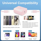 45W Super Fast Charger USB C Android Phone Type C Charger Fast Charging Block with 10FT Cord for Samsung Galaxy S26/S26 Ultra/S26+/S25 Ultra/S25/S24 Ultra/S24/S23 Ultra/S22/S21/S20/Note 10, Pink