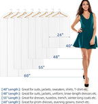 48" All Clear Garment Bags for Hanging Clothes, 5 Packs Suit Bags for Closet Storage, Plastic Waterproof Suit Cover Bags with Zipper for Coats, Jackets, Dresses (Set of 5)