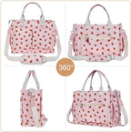 BESBESME Canvas Tote Bag for Women with Zipper & Compartments– Large Work & College Laptop Tote Crossbody Shoulder Bag