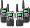 Walkie Talkies with 22 FRS Channels, MOICO Walkie Talkies for Adults with LED Flashlight VOX Scan LCD Display, Long Range Family, Radios for Hiking Camping Trip (Silver, 4 Pack)