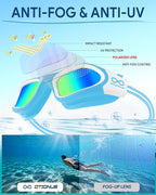 Swim Goggles, Polarized Adult Swimming Goggles Bungee Strap No Hair Pulling Anti-fog Pool Goggles for Men Women