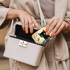Credit Card Holder, Mini Aluminum Card Wallet RFID Blocking Slim Metal Hard Card Case for Women Men, Cat on Branch