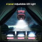 Peouix Portable Rechargeable Fan, 20000mAh Cordless Battery Powered Camping Tent Fans with LED Lantern, Small USB C Operated Outdoor Ventiladores for Travel Camp Fishing Office Home Essentials