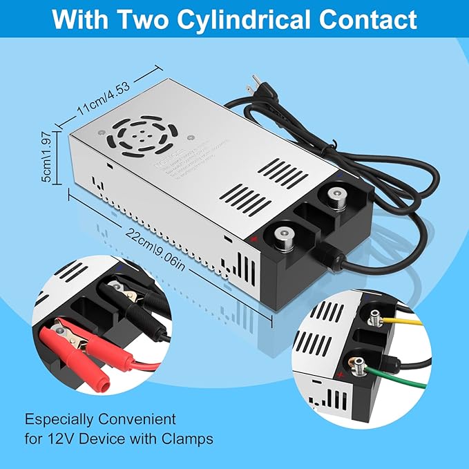 IMAYCC AC to DC Converter Universal 110V/120V to 12V Converter 12V DC Power Supply (12V-50A-600W)