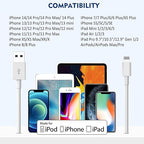 Apple iPhone Charger,[Apple MFi Certified]iPhone Charger 2Pack 3FT Lightning Cable AppleCharging Cord USB Wall Charger Travel Plug Adapter for iPhone 14/13/12 Mini/11 Pro Max/10/XS/XR/X/8/SE2022,iPad