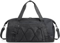 BAGSMART Small Gym Bag With Shoe Compartment & Wet Pocket, Lightweight Sports Travel Duffel, Carry On Weekender Overnight, Water Resistant Sports Gym Tote for Swimming Yoga, Black