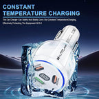 Amiss Car Charger Adapter, 3 Port USB-C & USB-A 90W Fast Charger, Car Interior Accessories, Essential Travel Gifts for Men and Women, Fit for iPhone 17/16/15/14/13Pro Max, Samsung, Android (White 1pc)