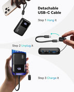 INIU 20000mAh Laptop Power Bank, Ultra Compact 65W PD Dual Fast Charging Portable Charger, Flight-Safe Battery Pack with USB C Cable for Travel MacBook iPad Tablet Switch iPhone 17 16 Pro Samsung S25