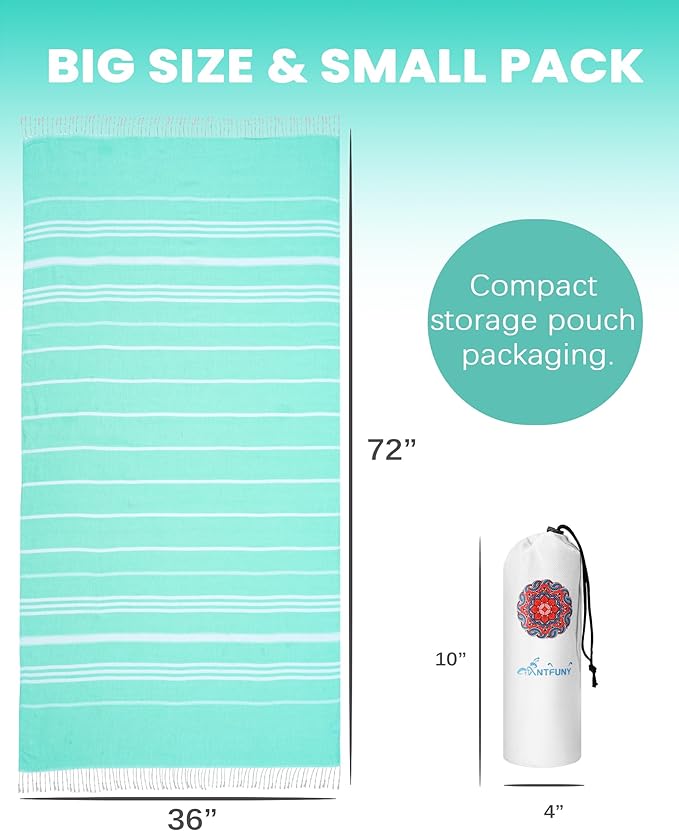 6 Pack Turkish Beach Towels Quick Dry Sand Free Oversized Bath Pool Swim Towel Extra Large XL Blanket Adult Travel Cruise Accessories Must Haves Clearance Stuff Necessities Vacation Essentials