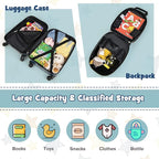 Goplus 2PC Kids Luggage, 12" & 16" Kids Carry On Luggage Set with 4 Spinner Wheels, Lightweight Rolling Spinner Suitcase for Children Toddlers Boys and Girls Travel