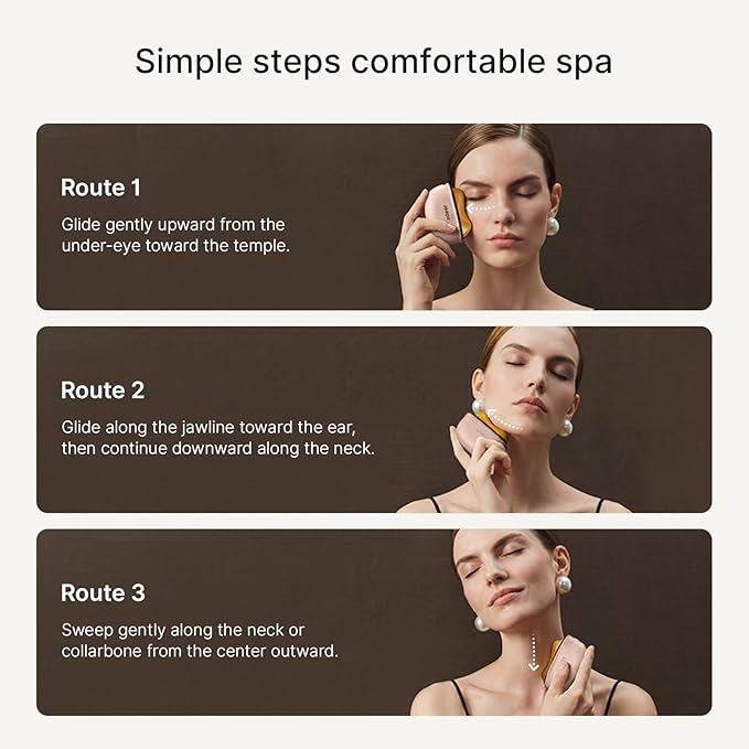 ZDEER GS5 Electric Heated Gua Sha Facial Sculpting Tool with Vibration, LED Red Light Therapy Face & Neck Massager, Skin Firming Device, Premium Gift for Women Mom, Includes 2 10ml Massage Oil, Pink