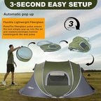 Camping Tent, Pop Up Instant Tent for 2-3 Person, Sets Up in Just Seconds, Waterproof Durable Tent with Carry Bag for Camping Hiking Outdoor
