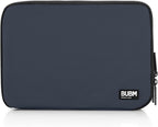 BUBM Double Layer Electronic Accessories Organizer, Travel Gear Bag for Cables, USB Flash Drive, Plug and More, Perfect Size Fits for iPad Mini (Medium, Dark Blue)