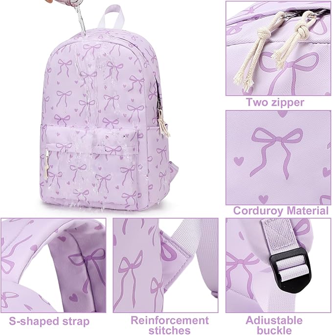 LOIDOU Backpack for Girls School Backpacks Bookbags for Elementary Middle School Women Laptop Backpacks (purple-1, L-17)