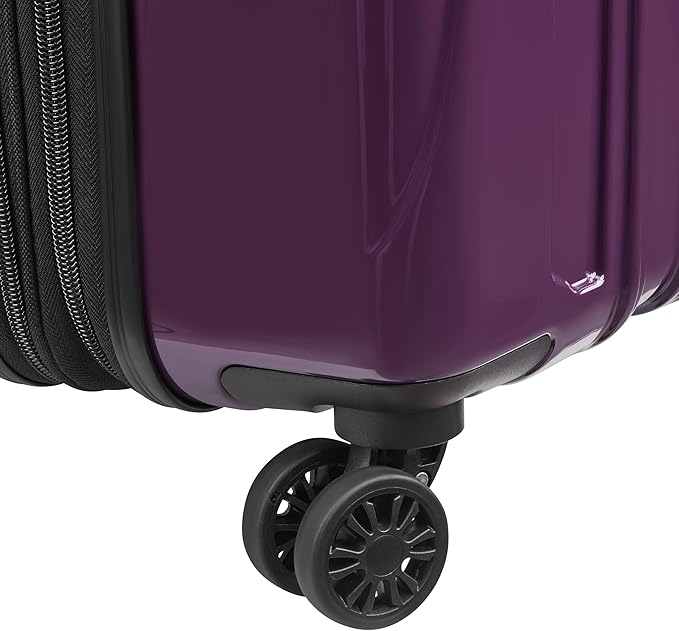 DELSEY PARIS Helium Aero Hardside Expandable Luggage with Spinner Wheels, Plum, Checked-Medium 24 Inch