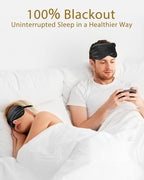 4 Pack Silky Sleep Masks for Women Men, JroyJoy 100% Blackout and Super Soft for Sleeping with Adjustable Strap, Satin Eye Mask for Side Sleeper, Travel Eye Covers (004 Black*4pcs)