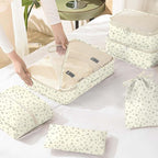 KPX 8 Set Packing Cubes for Travel, Luggage Packing Organizers Accessories Large Toiletries Bag for Clothes Shoes Cosmetics (8Set-Gray Flower)