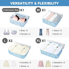 BAGAIL 8 Set Packing Cubes Luggage Packing Organizers for Travel Accessories-Blue paisley