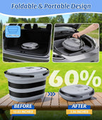 WADEO Portable Shower for Camping with 20L Bucket, 13000mAh Rechargeable Camping Shower with Intelligent LED Display & °F/°C Switch, 5 Speeds Modes, IPX8 Waterproof Portable Shower for Hiking, Travel