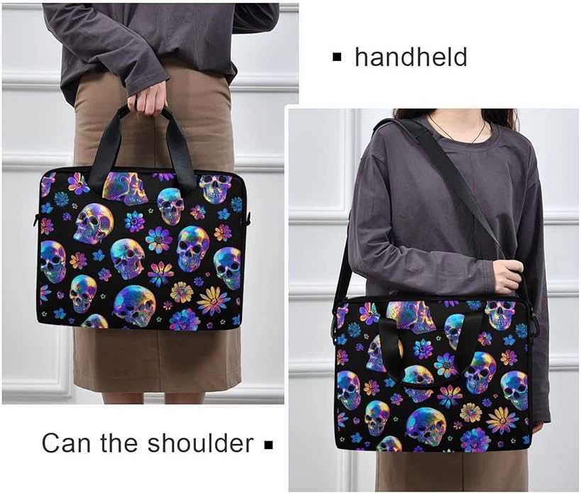 MNSRUU Laptop Bag for 15.6 inch Black Gothic Bats