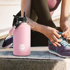 DYSANKY 1 Gallon Insulated Water Bottle | Upgraded Thickened Stainless Steel Metal Portable Sports Large Water Jug for Gym and Hiking with Carrier Bag, Handle Strap | BPA-Free 128 oz