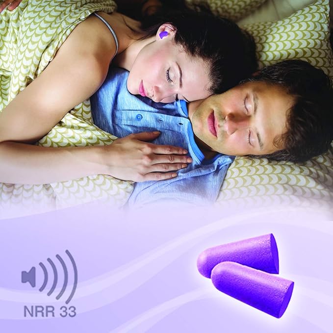 MOLDEX Soft Foam Earplugs Softies® Ear Plugs for Sleeping, Snoring, Work, Travel, Shooting -33dB Highest NRR Made in USA (Purple, 40 Pairs)