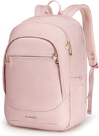 LIGHT FLIGHT Travel Laptop Backpacks for Women, 17.3 inches Laptop Backpack with USB Charging Hole, Water Resistant College Bookbag, Large Capacity Computer Backpacks for Work, Pink