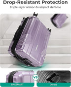 BAGSMART Expandable Carry On Luggage 22x14x9 Airline Approved, 20 Inch Travel Luggage with Spinner Wheels, Lightweight Hard Shell Suitcase Carry on Lavender Purple