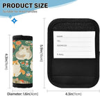 2 PC Luggage Handle Wrap Luggage Handle Covers Tags for Suitcase Bags Travel Luggage Handle Identifier Gripper Scottish Fold Cats Flowers Green