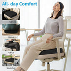 TranquilRelax XLarge Seat Cushion，Soft Foam Cushion for Long Sitting Hours on Office Chair, Home & Car, Non-Slip Chair Pad for Relieving Back & Sciatica & Hip & Coccyx Pain (Black)