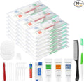 10 Sets Travel Toiletries Kit Bulk, 9-in-1 Disposable Personal Hygiene Kit with Toothbrush,Toothpaste,Floss,Shampoo,Shower Gel,Conditioner,Soap,Comb, and Vanity Kit for Hotel Guest Donations Supplies